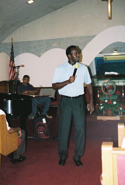 Johan Williams preaching at Greater Works Ministries